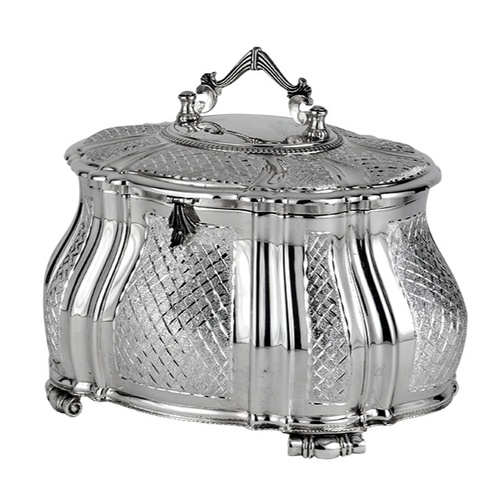 קופסת אתרוג כסף טהור דגם ויטראז יהלום